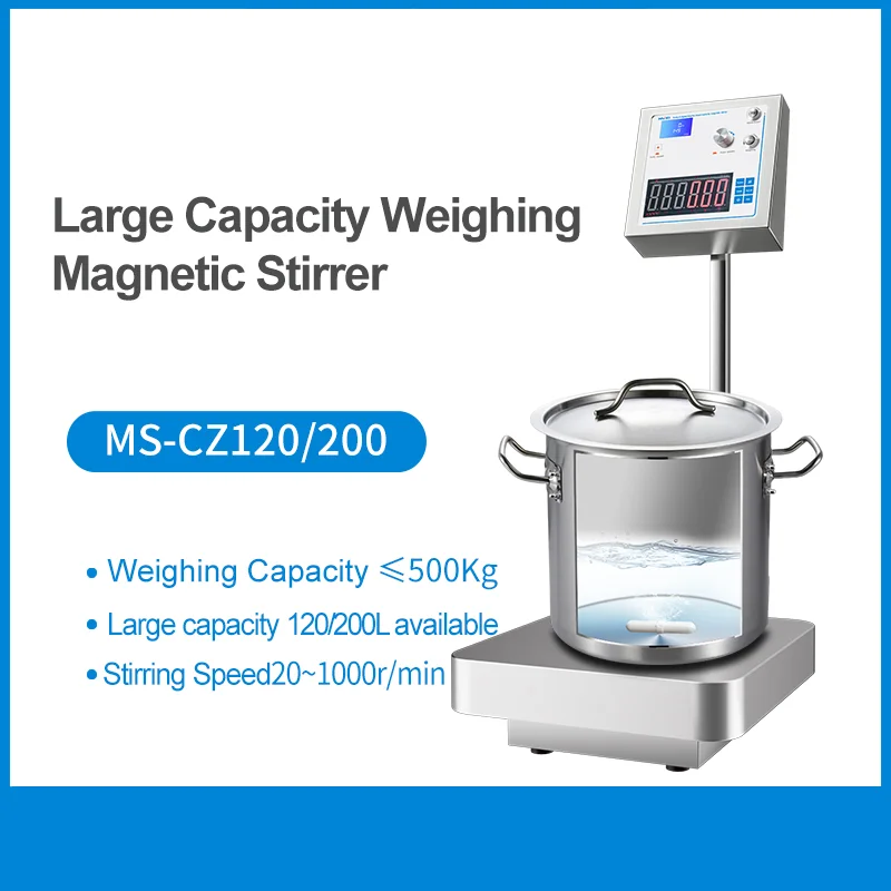 IKEME Large Capacity Magnetic Stirrer with Weighing Scale 100L 200L 304 Stainless Tank Integrated Balance for Industrial Mixing