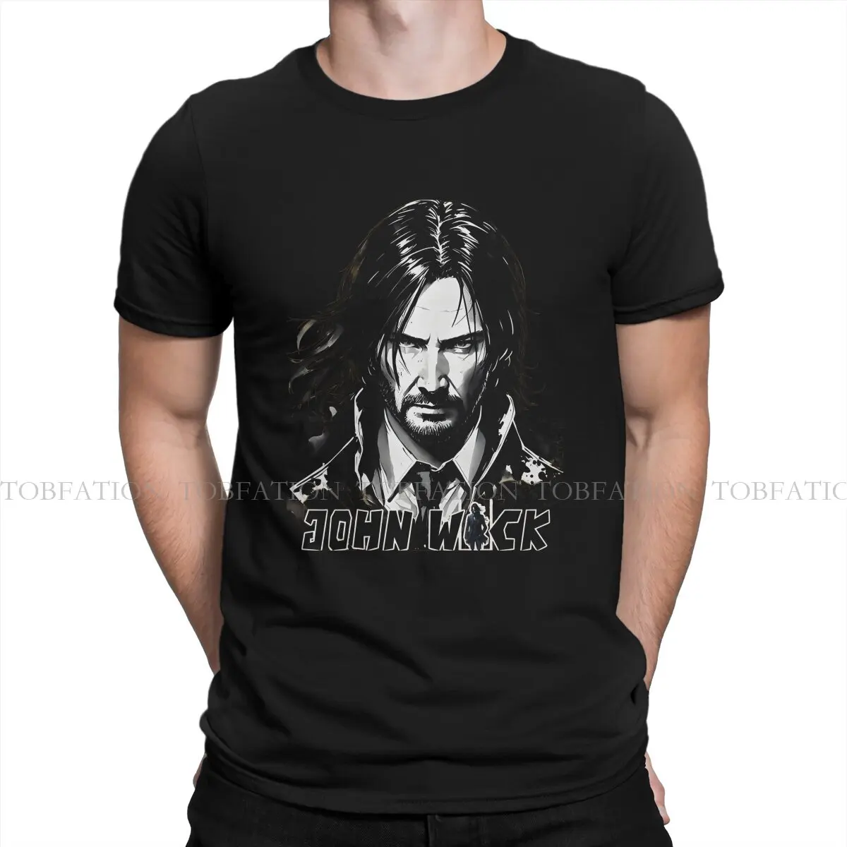 John Wick Angry Look Tshirt Homme Men Streetwear 4XL 5XL 6XL 100% Cotton T Shirt