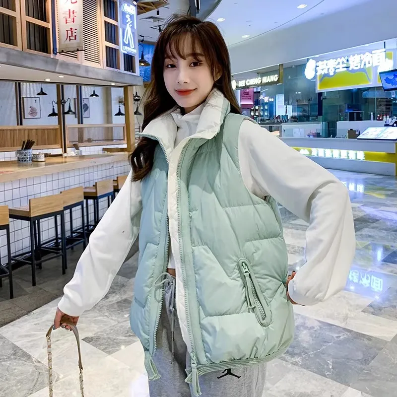 

Женский утепленный жилет-парка большого размера на осень-зиму, теплый, легкий, тонкий, из белого утиного пуха, безрукавка, короткая куртка-жилет