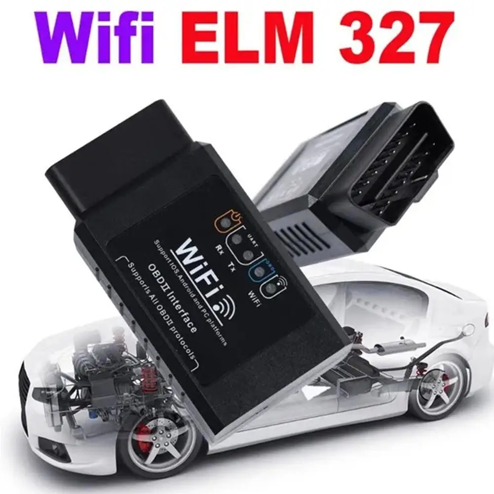 

Диагностический сканер OBD2 Elm327, черный Wi-Fi V1.5 сканер с поддержкой Android, IOS, Bluetooth, неисправность автомобиля