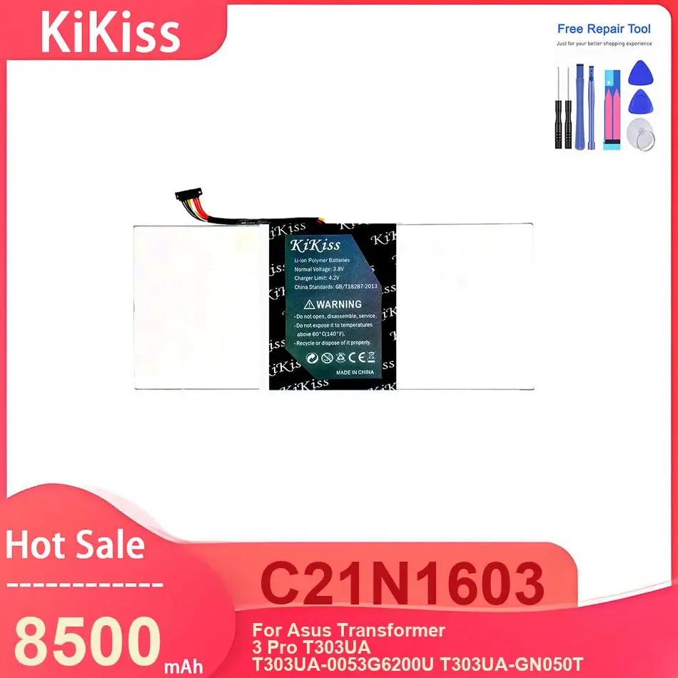 

KiKiss Laptop Battery For Asus Transformer 3 Pro T303UA T303UA-0053G6200U T303UA-GN050T ,C21N1603 8500mAh Batteries