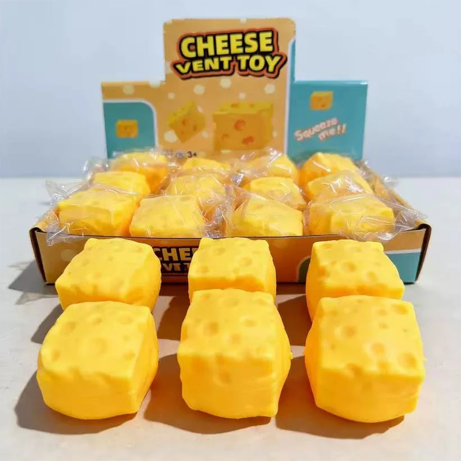 

In Stock Jumbo Cheese Cube Stress Ball Shapeable Squeeze Decor ASMR Sensory Anti-Stress Relief Squishy Toy for Adults Gift 5/7CM
