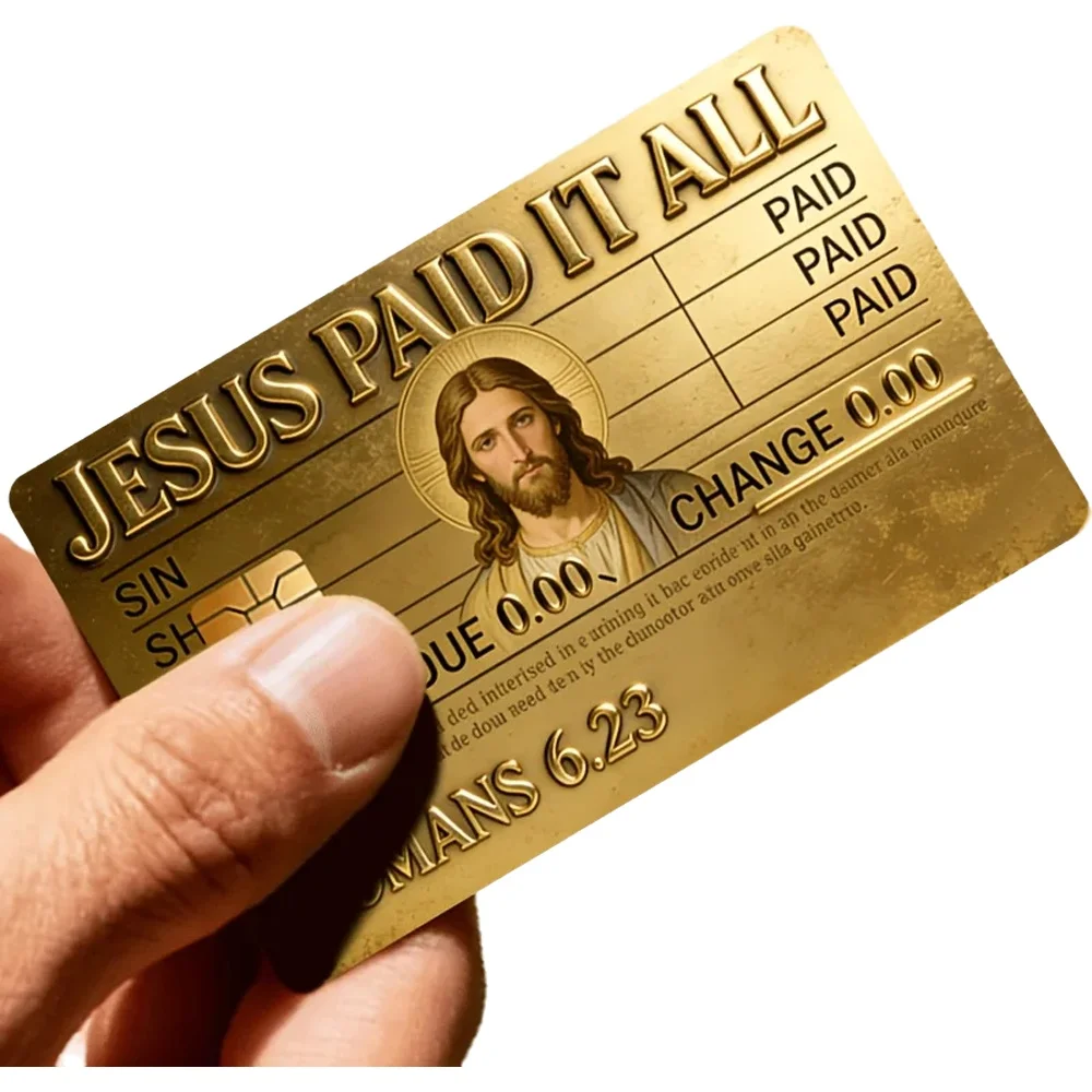 Jezus Zapłacił Wszystko Romans Key Card Skin Sticker na Karty Kredytowe, Debetowe i Karty Transportowe, Naklejka na Kluczyk do Pokoju Chrześcijańskiego — Zdjęcie 2 z 2