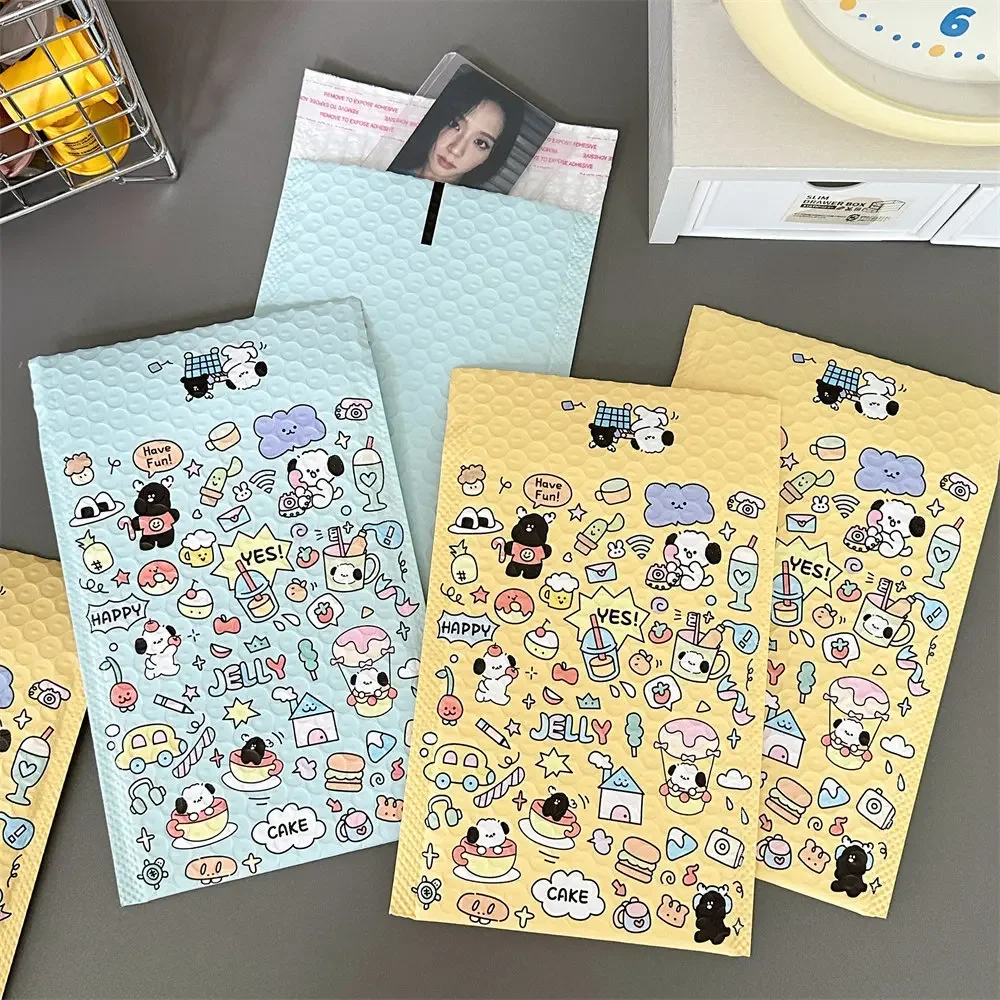 50pcs Cute Puppy Courier Bag Creative Ins Style Envelope Waterproof Shockproof Bag Cartoon Bubble Bag Waterproof Shipping Mailer