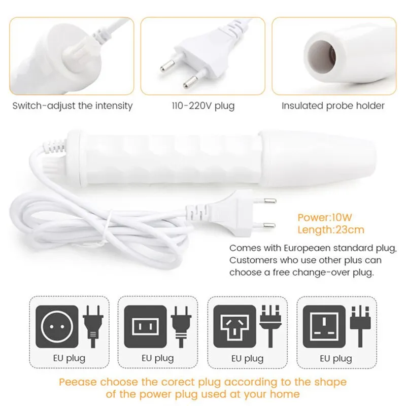 Portable Handheld High Frequency Skin Therapy Wand Machine for Acne Treatment Skin Tightening Wrinkle Reducing 4