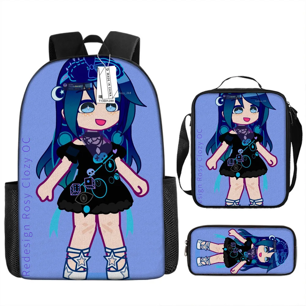 

Creative Popular Funny Novelty Cute Gacha 3D Printed 3pcs/Set pupil School Bags Laptop Daypack Backpack Lunch bag Pencil Case