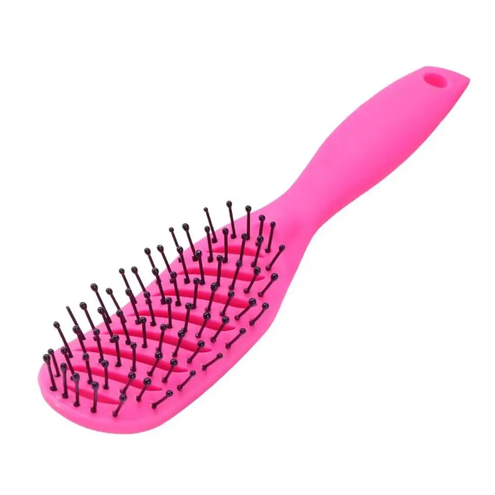Anti Static Styling Hair Brush Curved Vent Wide Tooth Detangling Brush Heat-Resistant Plastic 9 Row Rack Scalp Massage Comb