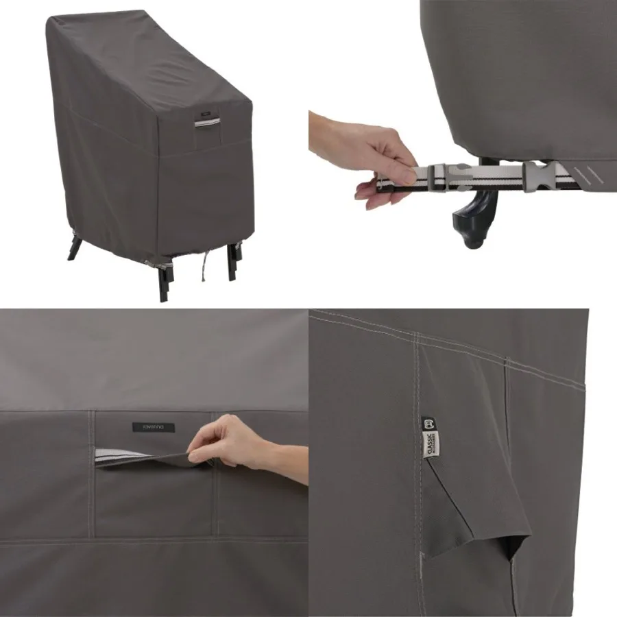 

Ravenna Water-Resistant 25.5 Inch Stackable Patio Chair Cover, Outdoor Chair Covers