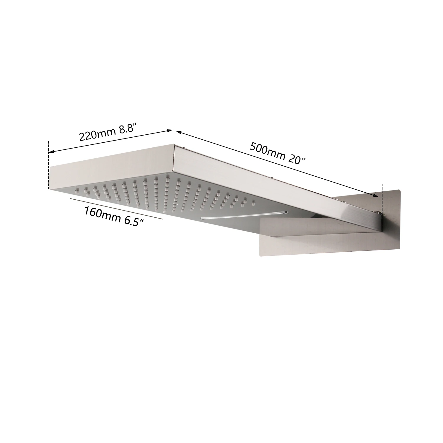 KEMAIDI Shower Head Square Stainless Steel Rainfall & Waterfall Shower Head For Bathroom Rain Shower Faucet Set Wall Mounted