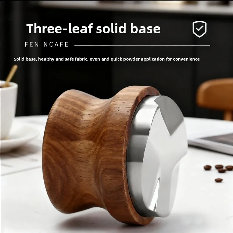 58 مللي متر 51 مللي متر سدادة قهوة مستوي 2 في 1 ، الجوز مقبض خشبي موزع الاسبريسو عفريت شاشة مجموعة أدوات باريستا المهنية