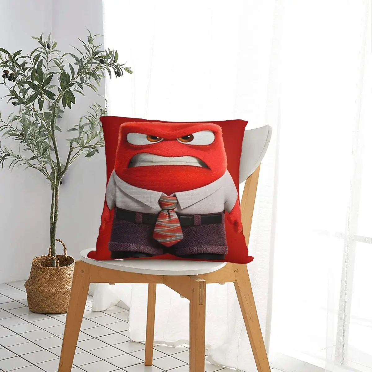 Anger - Inside Out Pillow Cases Action Comedy Cushion Covers Awesome Zippered Decorative Pillowcase for Bed 45x45cm