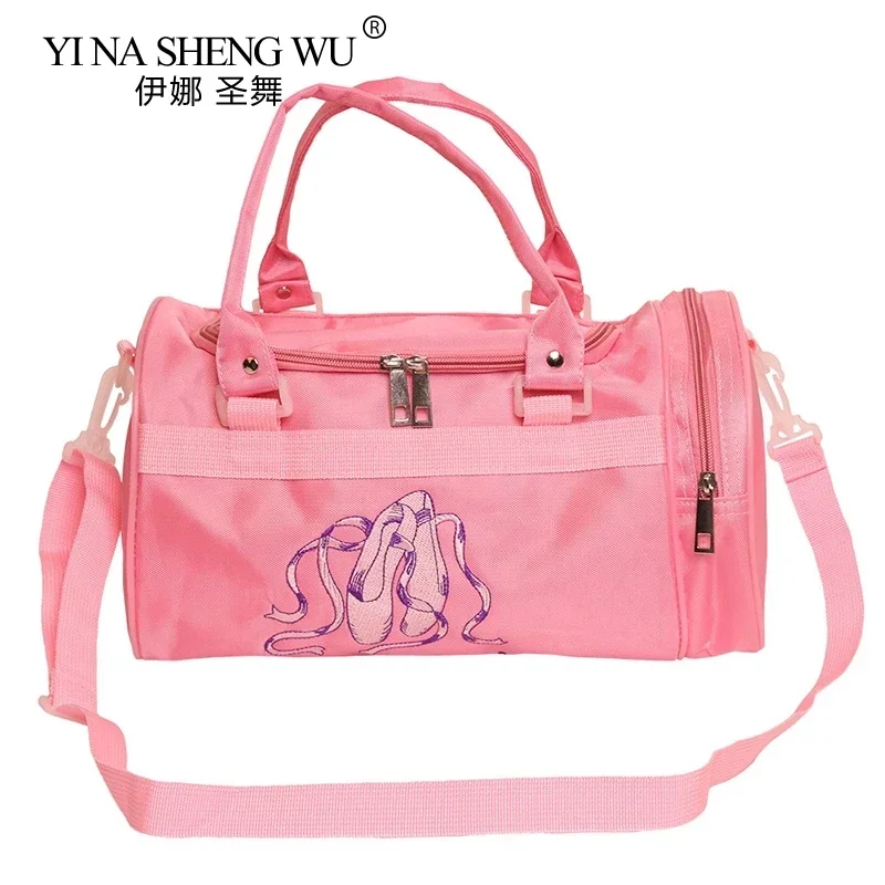 Ballet Dance Pink Bag For Teenager Girls Ballet Sports Dance Backpacks Rucksack Embroidered Gym Bags Shoulder Handbag Pink Color