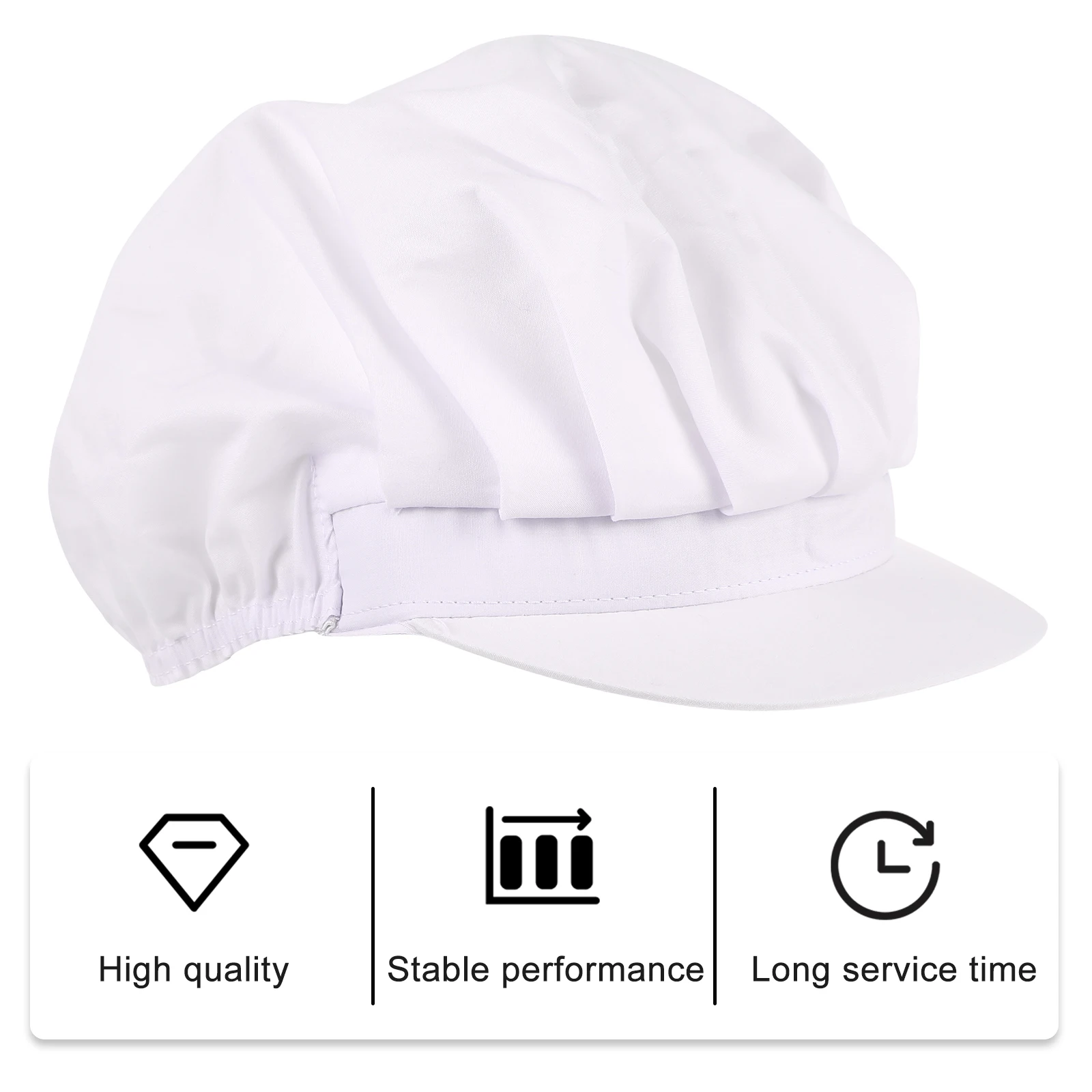 

Chef Work Cap Dust Hat Cooking Hat Elastic String Unisex Cotton Reusable Washable Long Life Easy Clean Multi purpose All Ages