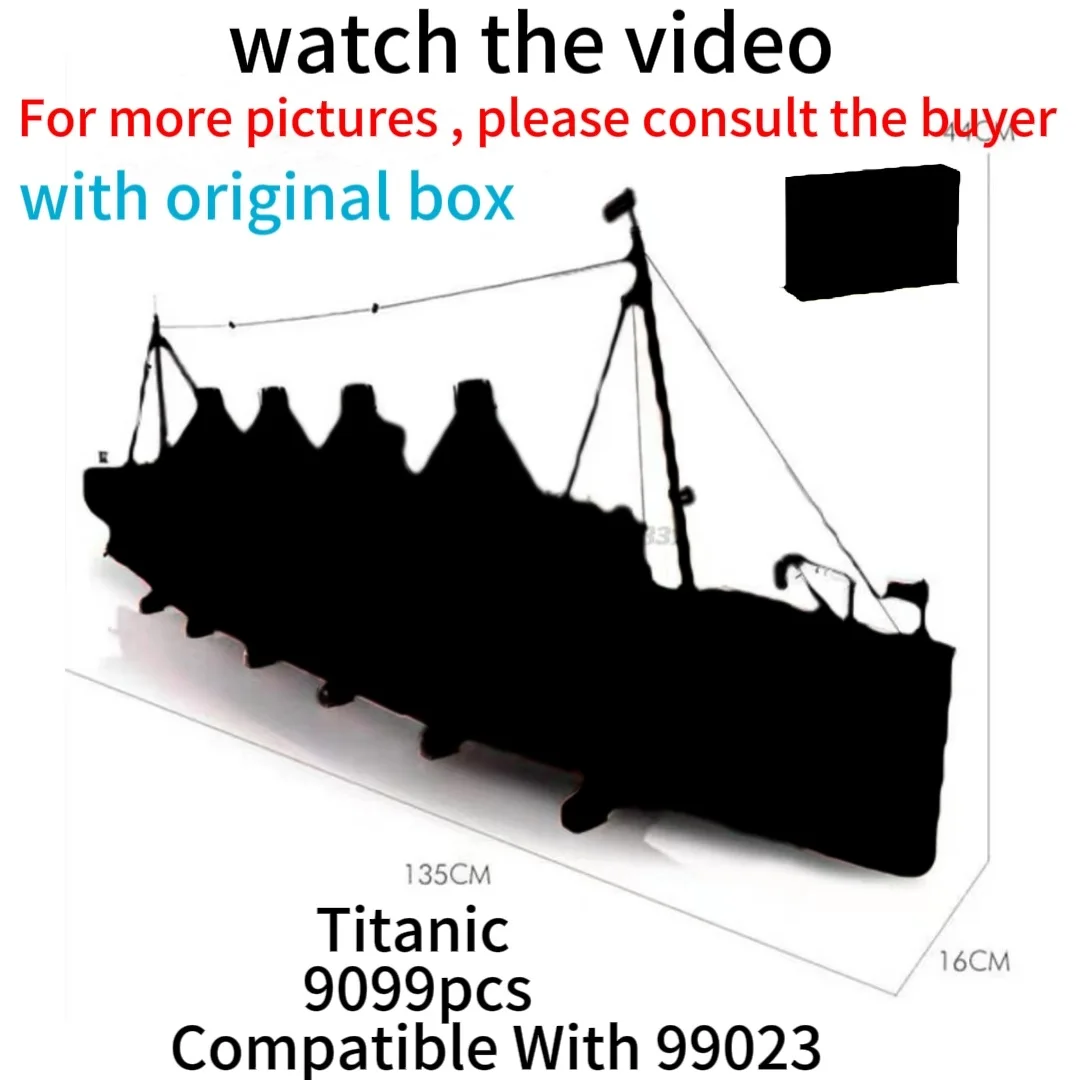 1881 82996 99023 9090Pcs Movie Titanic Large Cruise Boat Ship Model Building Blocks Bricks Diy Toys Gifts 99023