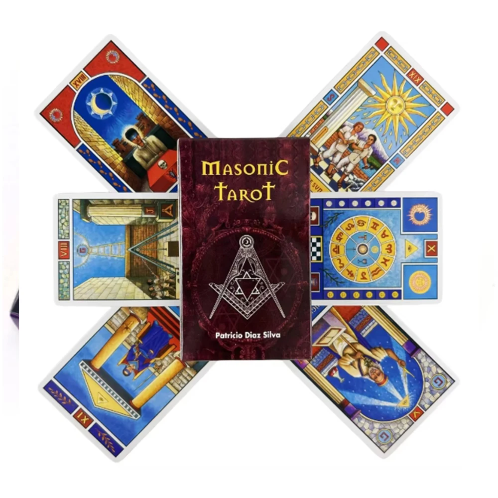 Hot sales Masonic Tarot Oracle Card Fate Divination Prophecy Card Family Party Game Tarot 78 Card Deck