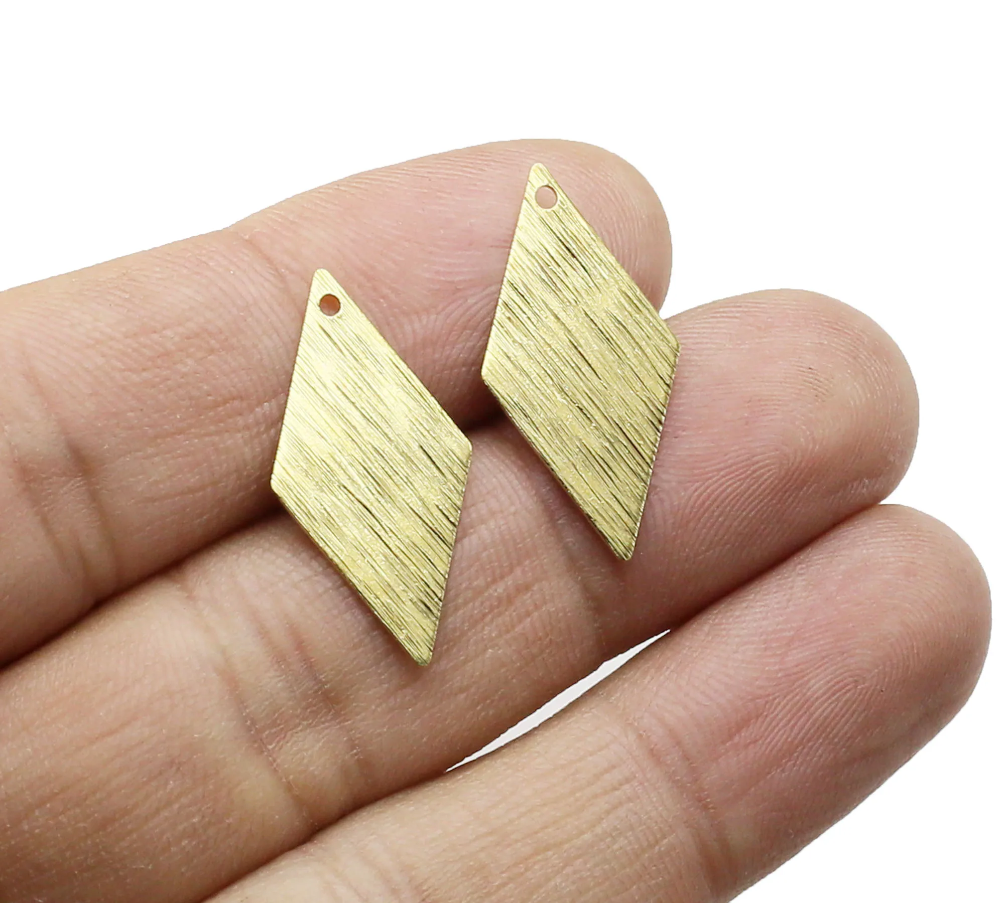 30pcs Textured Rhombus Charm, Brass Charm For Jewelry Making, Geometric Earring Findings, 26x13.4mm, Jewelry Supply - R716 R1746