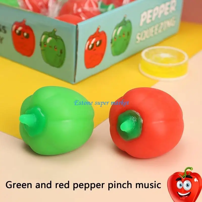 

090B 6x6x5cm/2.36x2.36x1.97in Relieve Stress Pinch Realistic Pepper Massage Ball