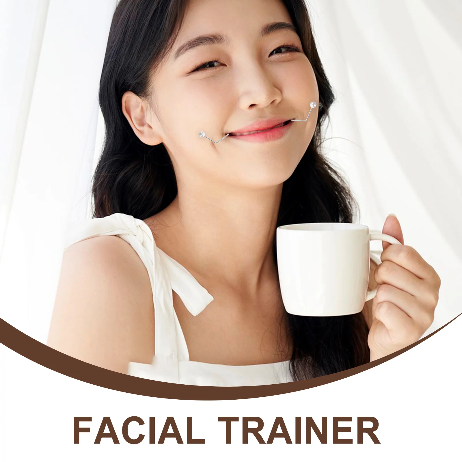 2個入り 顔のディンプルトレーナー 金属製フェイスエクササイザー チークメーカー 軽量 再利用可能 実用的なフェイシャルシェイパー ツール 全年齢対応