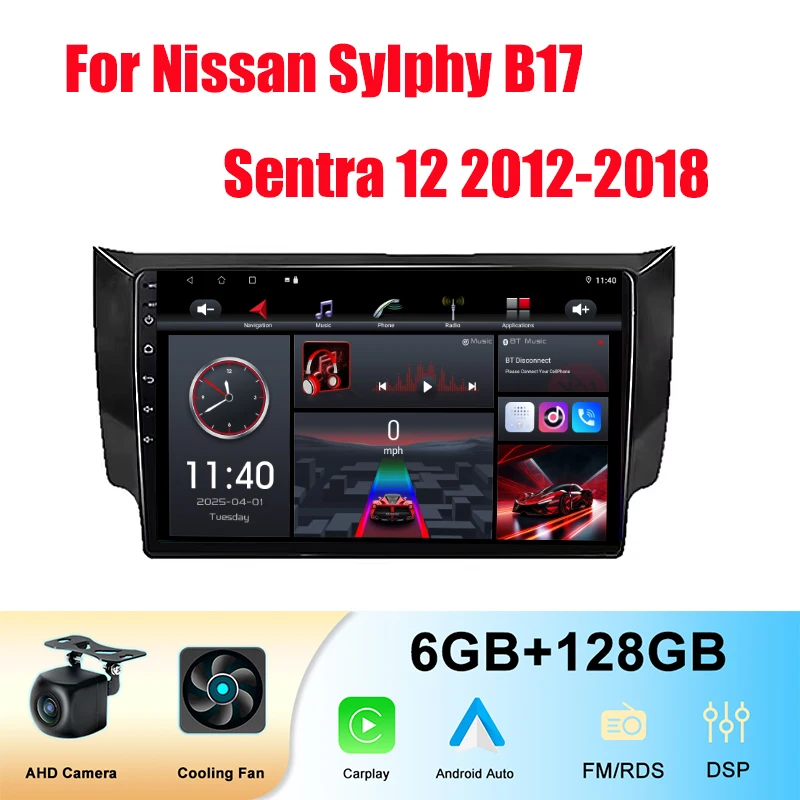 

10.1“ Car Radio For Nissan Sylphy B17 Sentra 12 2012-2018 Android Carplay Auto 4K Screen Multimedia Player 2din Stereo Radio