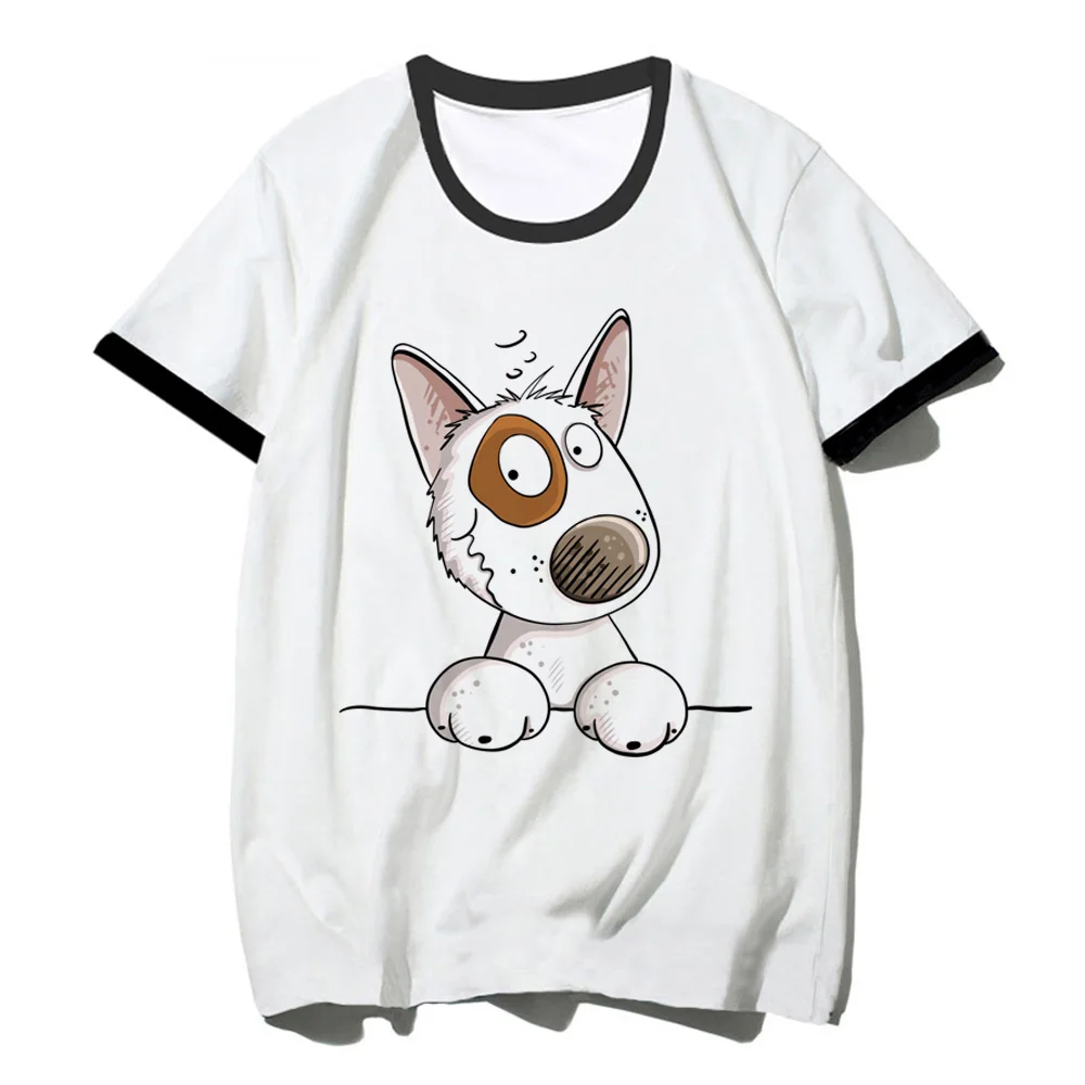 Bull Terrier t-shirts women comic t-shirts girl comic harajuku clothes