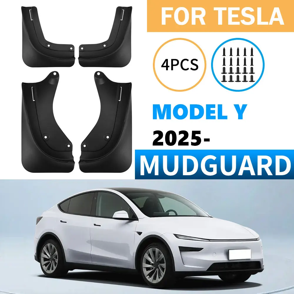 

For Tesla Model Y 2025 Launch Car Wheel Mud Flaps Splash Guards MudFlaps Front Rear Fender PP Mudguards Protector