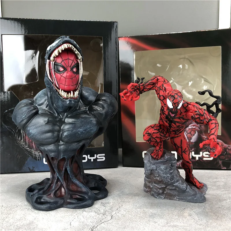 Marvel Legends Avengers Anime Action Figures venom Spider-Man half-length statue Desktop Collectible  Decoration model Toy gifts