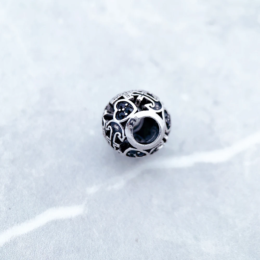 Beads Faith Love Hope,925 Sterling Silver Zirconia Charms Karma European Jewelry Accessories