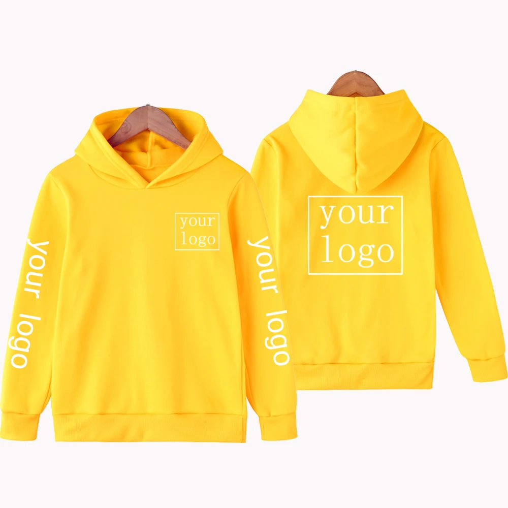 Sudaderas con capucha personalizadas para niño y niña, ropa informal de manga larga con estampado de texto e imagen de logotipo, Tops de moda