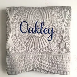 Embroidered Name Baby Nursery Quilts Custom Personalized Toddler Blanket Newborn Baby Boys Girls' Born Gift Monogrammed Quilts