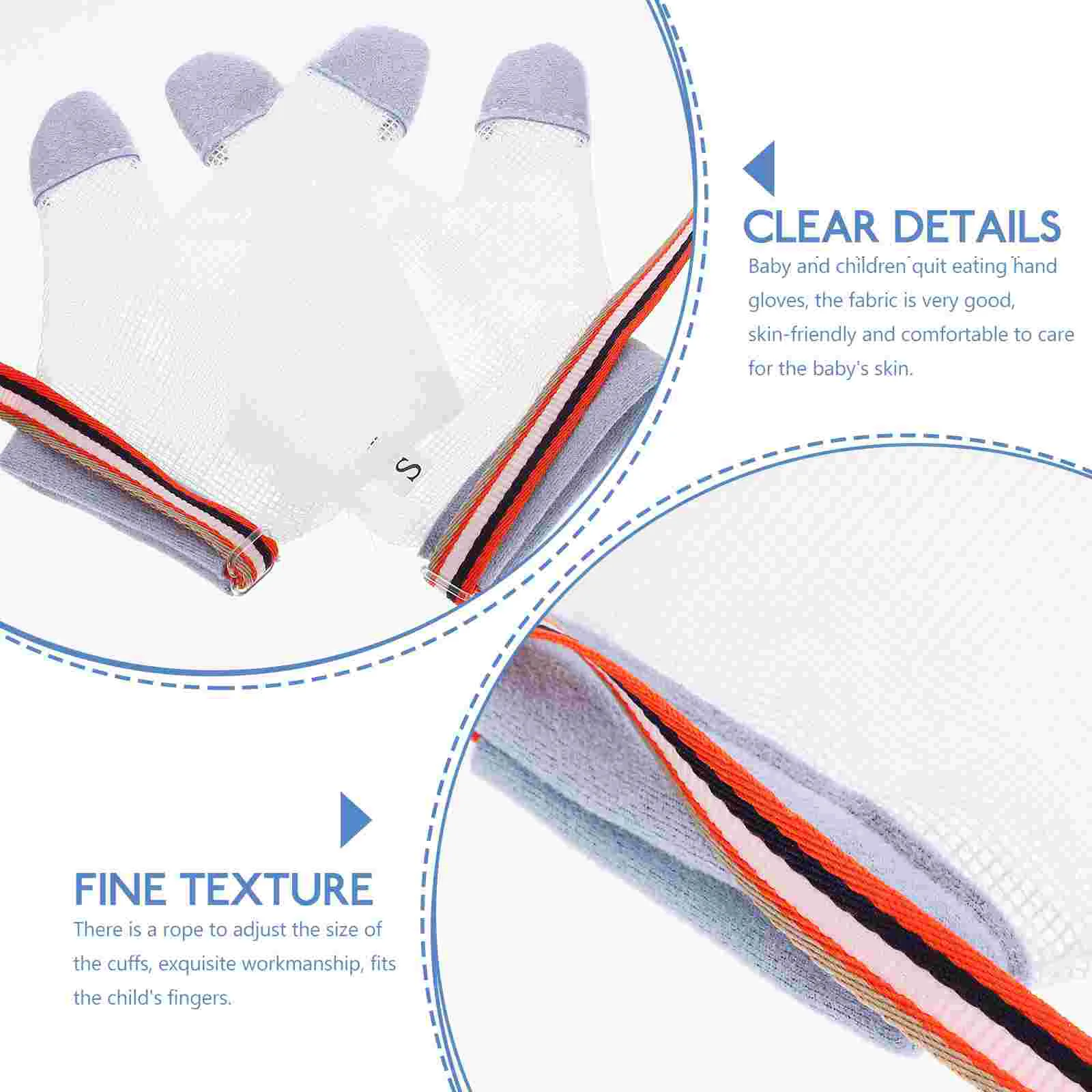 Anti-eating Gloves Hand Kids Mitt Infant Necessities Mesh Newborn Teething Mitten Nylon Yarn Baby Nail Essentials