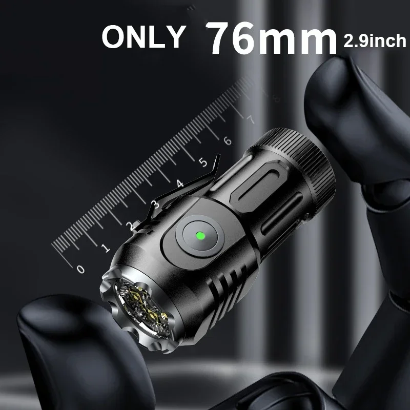 5*Wicks Mini Rechargeable Led Flashlight With Usb Charging Edc Waterproof Aluminum Torch Tail Magnet Cap Clip Portable Lighting