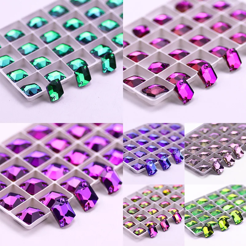 New Gradation Color Sew On Stone Applique Glass Crystal RhineStones Flat Back For Clothing /jewelry Design DIY/ Craft Dress