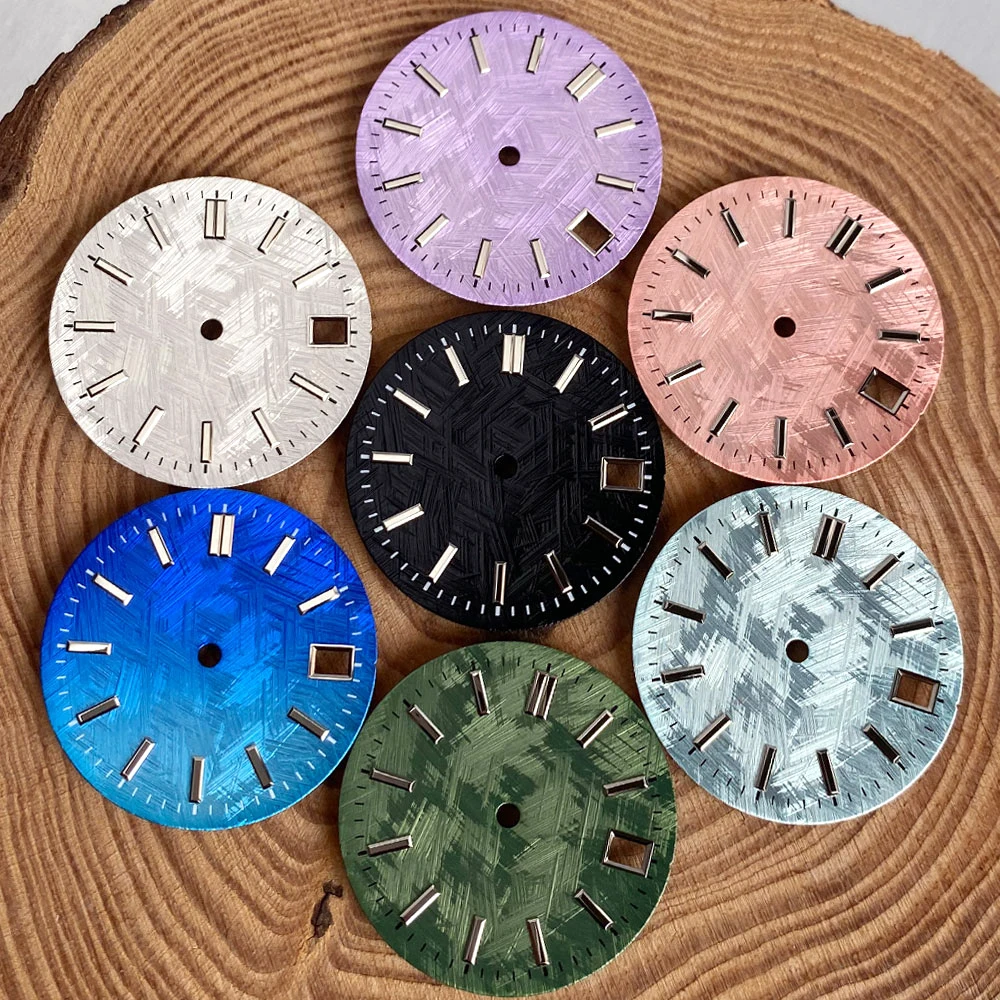 29mm Black Blue Purple Multicolor Tree Pattern Watch Dial Fit NH35 PT5000 Miyota Automatic Movt Dive Men Watch Part Accessories