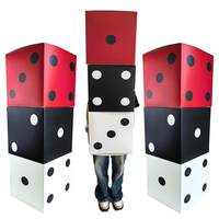 Casino Theme Red Black White Paper Dice Sieve Boxes Adult Las Vegas Casino Happy Birthday Party Decoration Supplies Gifts Box