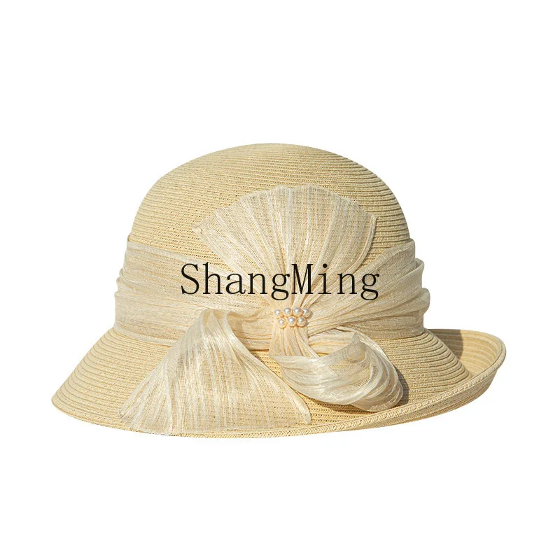 

DSA high-end silk hemp hat women foldable sun hat rolled up beach hat summer versatile wholesale