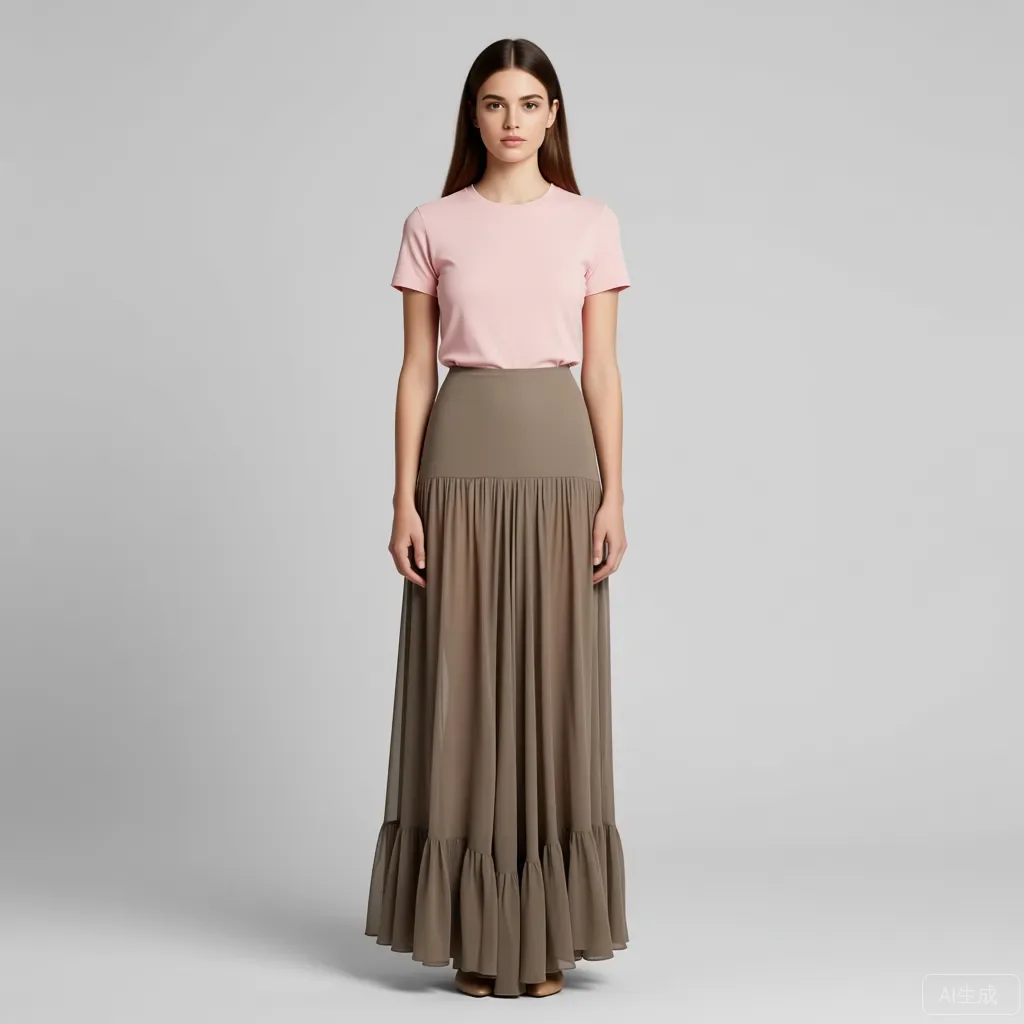 

Элегантная прозрачная юбка из органзы с многоярусными оборками, высокой талией, винтажная трапециевидная юбка с рюшами и прозрачными коричневыми юбками плюс