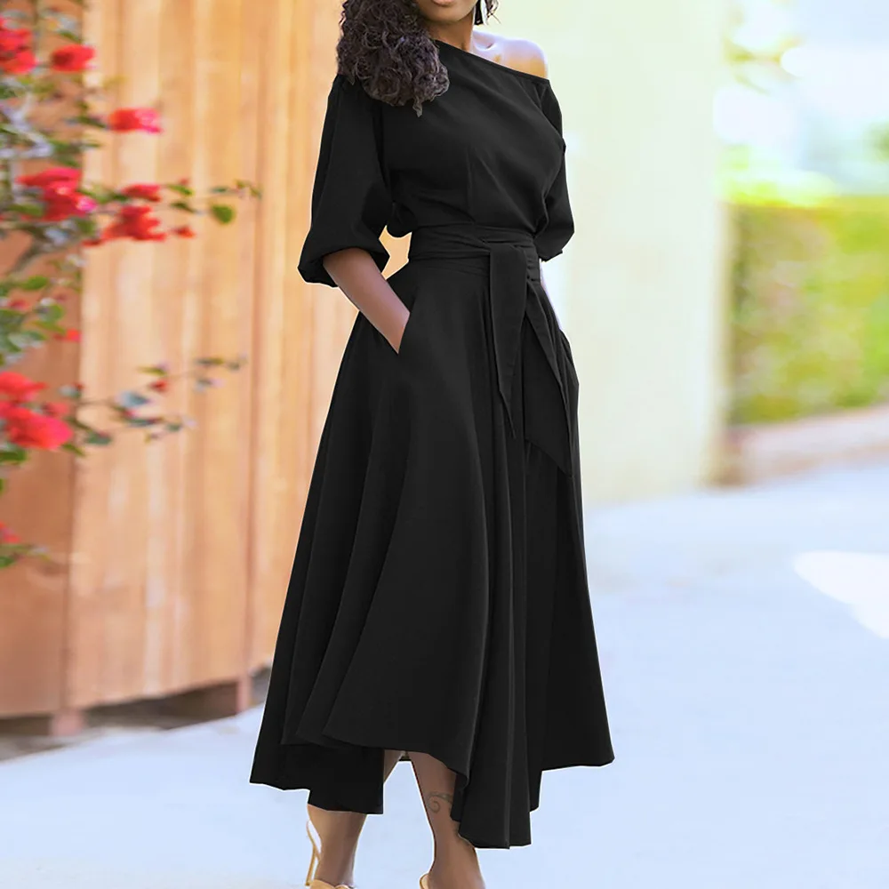 Pure Color Strapless Elegant Office Dress Spring Summer Dresses Jumpsuit Playsuit Matching Set
