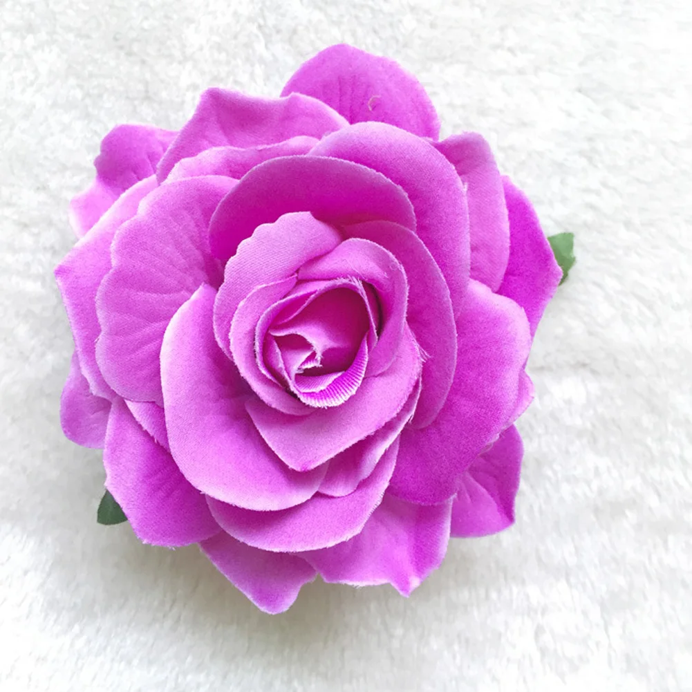 คลิปผมดอกไม้สําหรับ DIY Headdress สําหรับเจ้าสาว Flocking ผ้า Red Rose ดอกไม้ Hairpin ผมคลิปอุปกรณ์เสริมผมราคาถูก