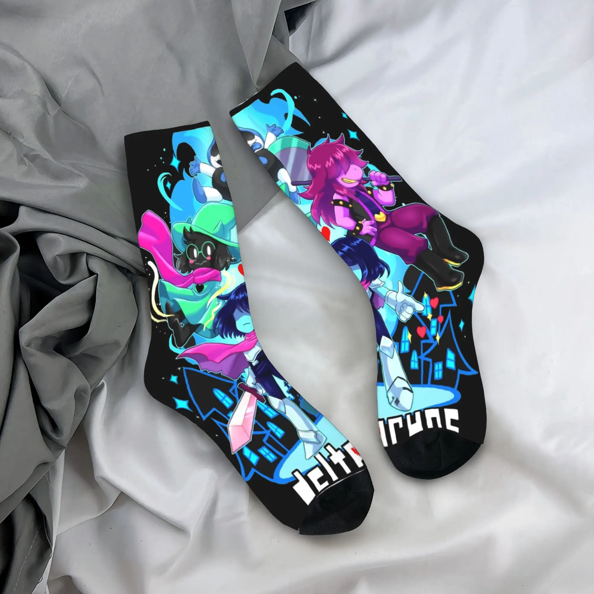 

Love Delta Rune Sparkling Deltarune Game Stockings Fashion Socks Adults Men Soft Socks Winter Climbing Anti Slip Socks Gift Idea