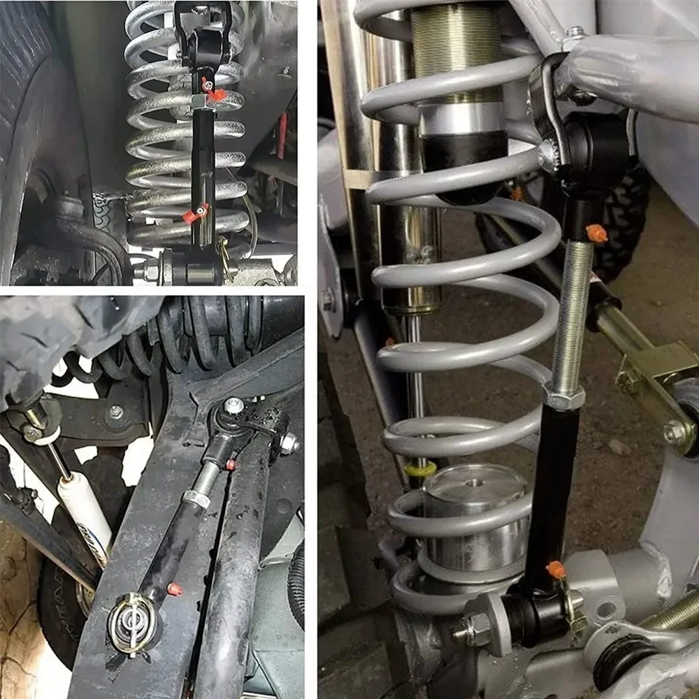 الفولاذ المقاوم للصدأ والبولي إيثيلين الجبهة SwayBar قطع الاتصال السريع قابل للتعديل 2.5-6 "الرفع ل 1998-2006 TJ شيروكي الأسود PRC-1010B