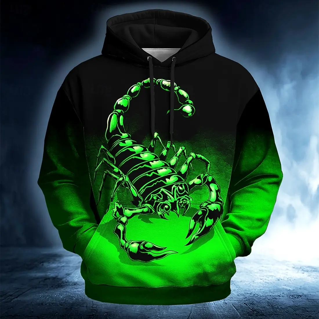 Fashion Men's Scorpion Hoodie Sweatshirt Cool Party Crew Neck Club Streetwear Red Blue Drawstring Fall Winter Designer