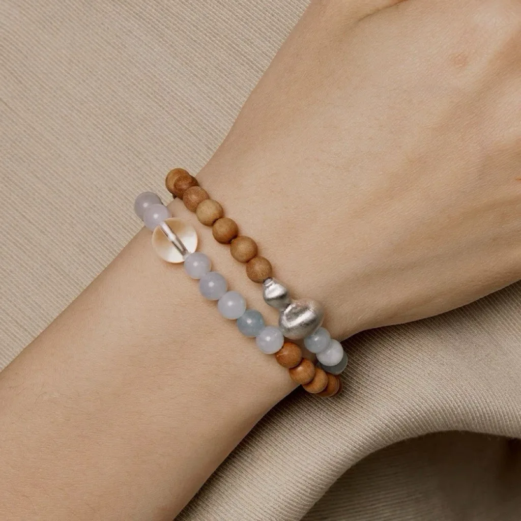 Withered Double Layered Gourd Bracelet For Women's Lucky Luck With Beads