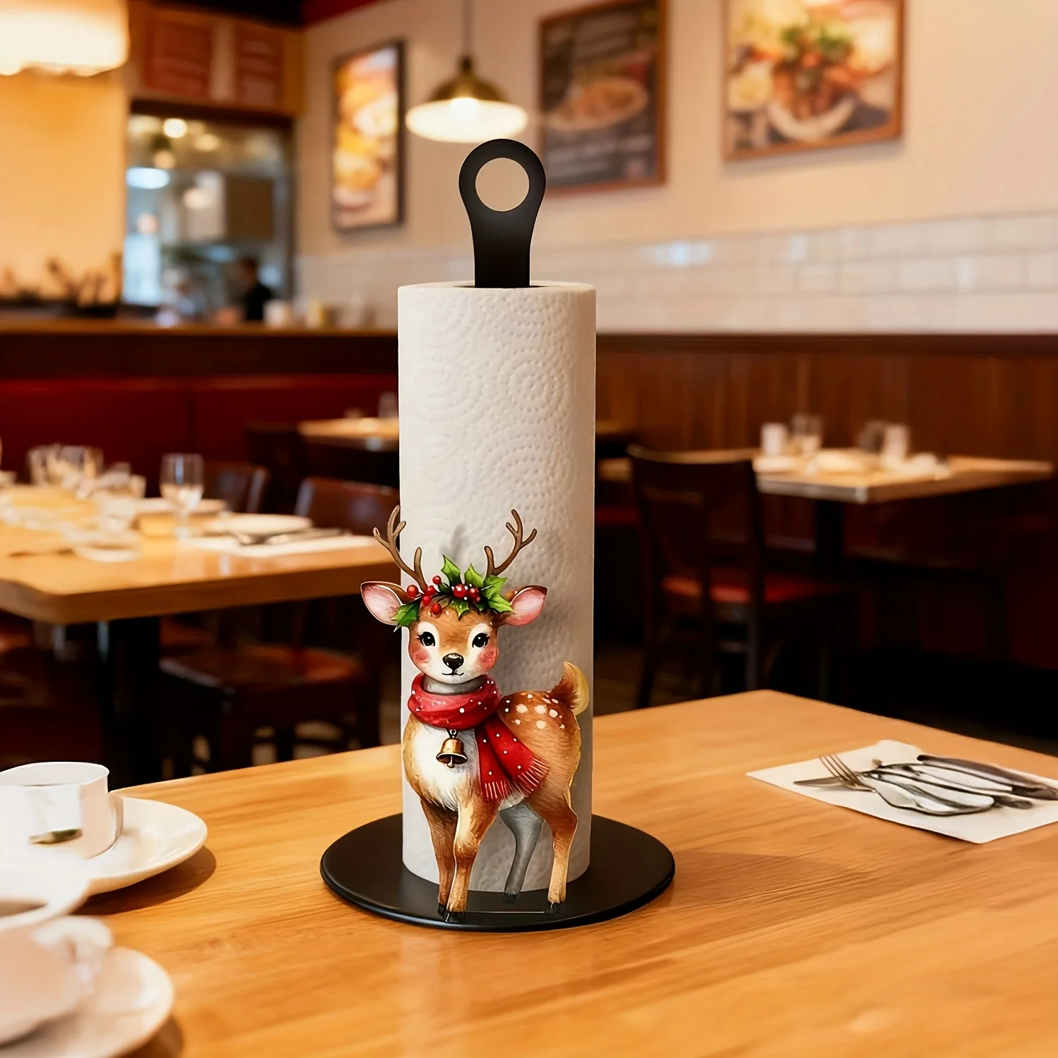 2/1 Piece Set 2D Flat Acrylic Reindeer Paper Money Holder, Freestanding Tissue Holder with Festive Reindeer Decoration, Perfect for Kitchen and Bathroom Storage, Easter Decoration, Christmas Decoration, Halloween and C