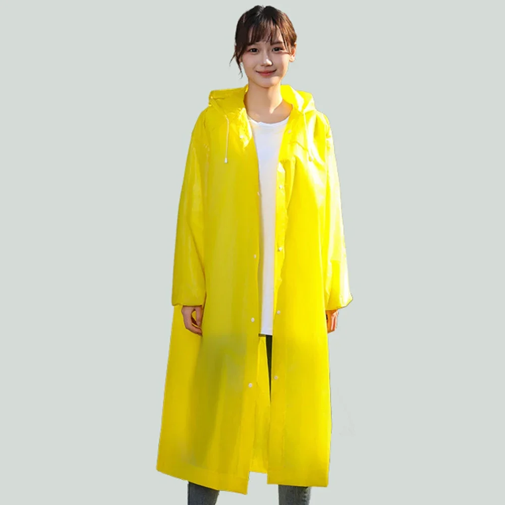 Long Hooded Raincoat For Adults Waterproof Thickened Outdoor Rain Cape Suitable For Hiking Camping And Travel In Wet Weather