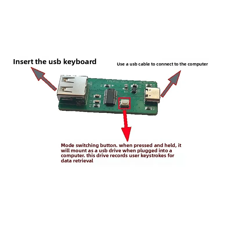 USB Keylogger Near Source Attack and Anti-Penetration Tool Keylogger Loop Record Input Characters