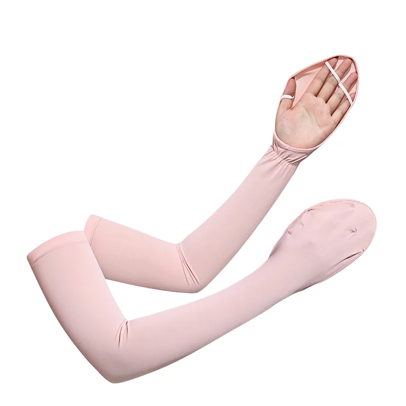

Summer Ice Silk Sleeves Cover Hand Protection Sun Arm Sleeve Covers Gloves Outdoor Sports UV Protective Arms Cycling Running