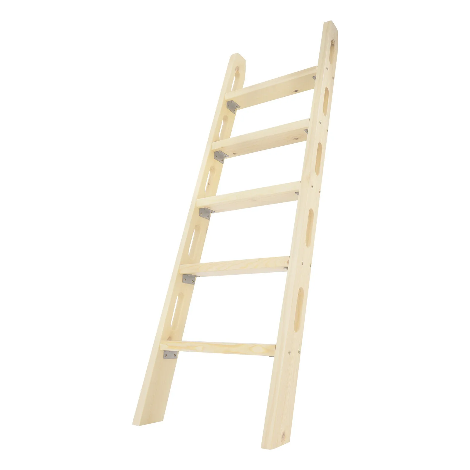 Reach New Heights Safely! 5-Step Wooden Ladder with 100kg Load, Perfect for Household Tasks