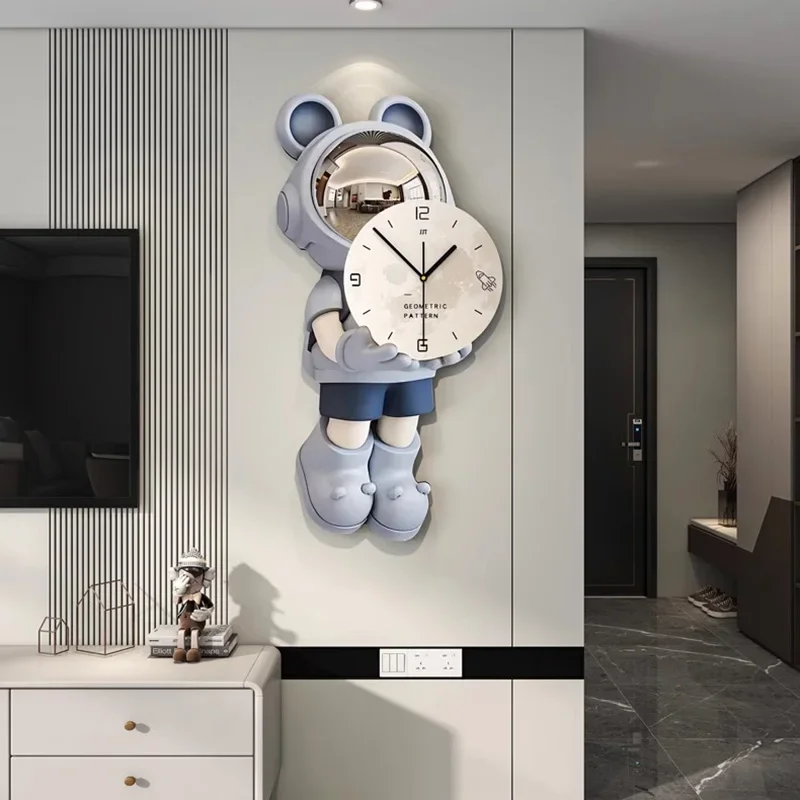 Silent Creative Wall Clocks Simple Cartoon Led Fashion Nordic Living Room Wall Watch Led Art Mural Horloge Murale Home Design