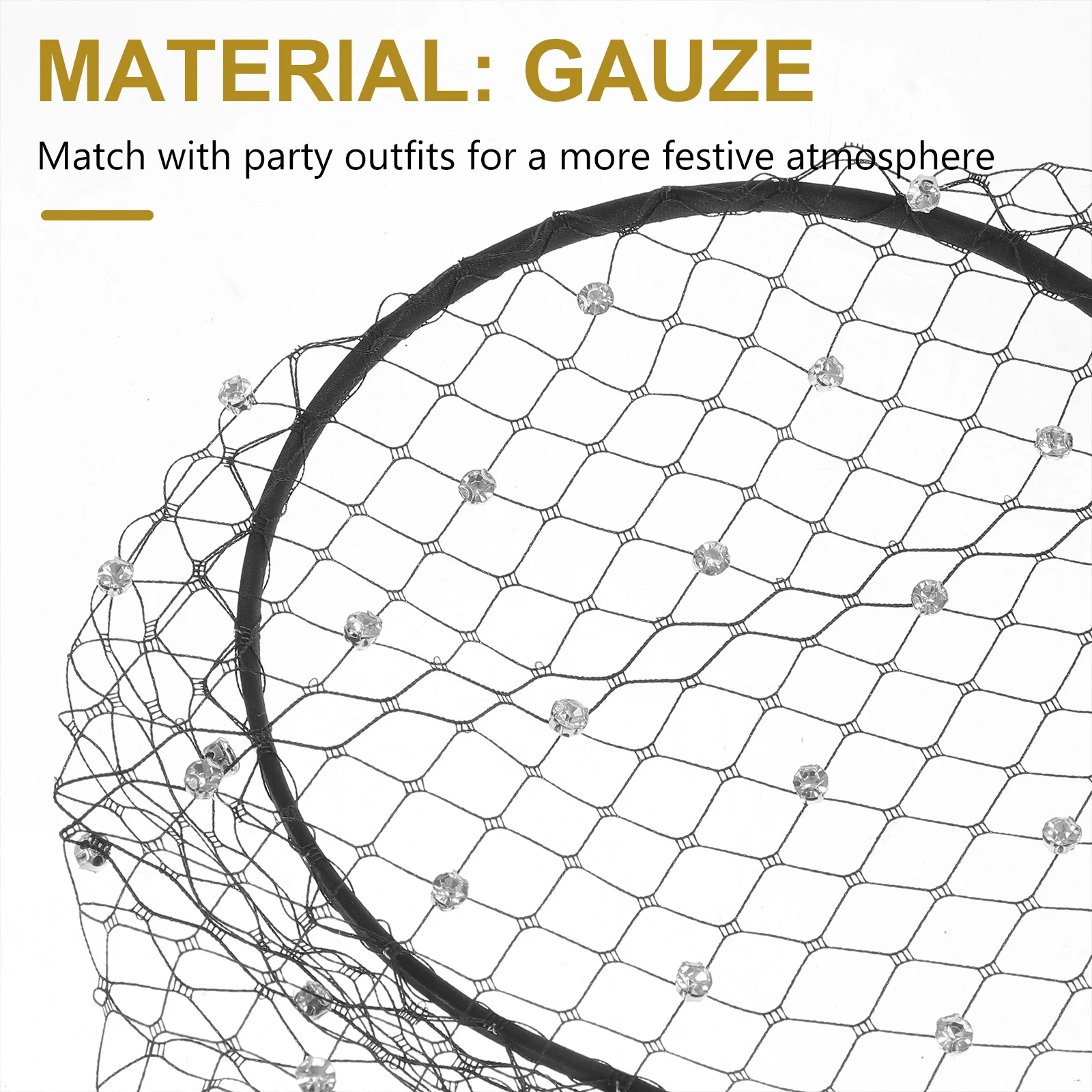 

1Pcs Rhinestone Veil Headdress Bridal Hair Band Elegant Wedding Party Mesh Hair Band Woman Veil Headwear Mesh Headdress