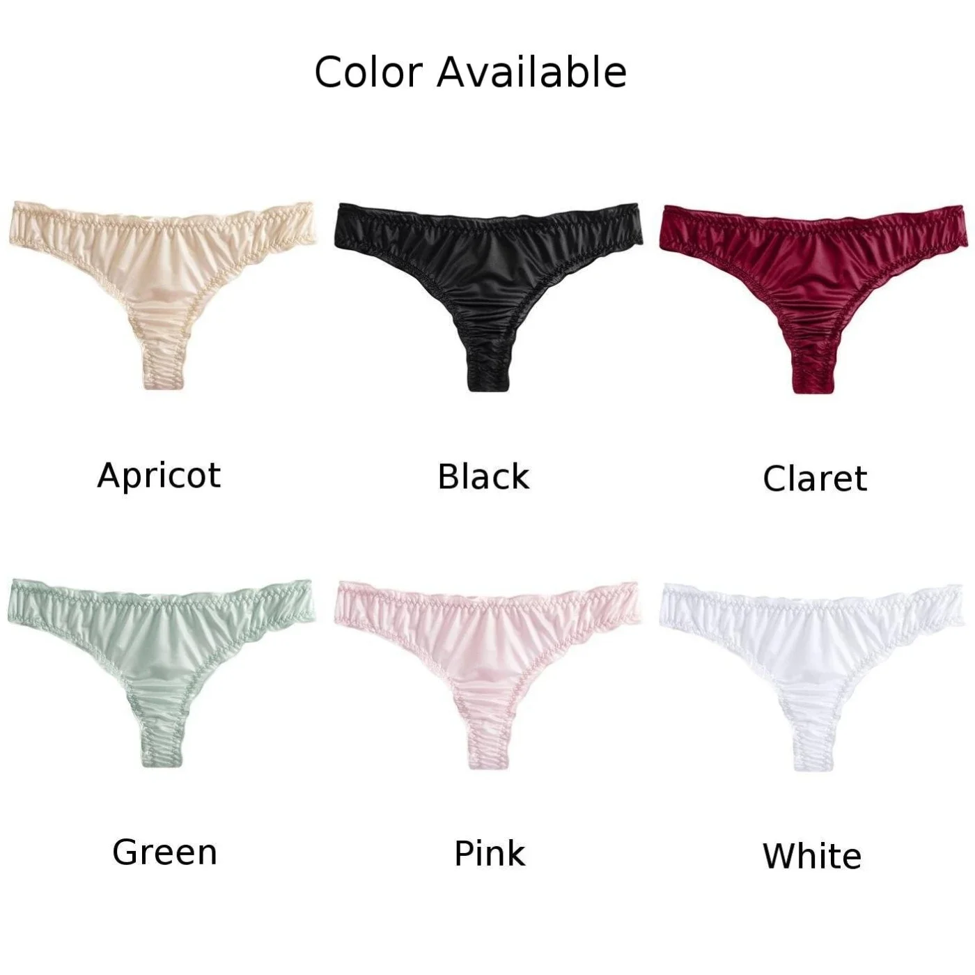 Luxury French Ruffle Satin Women Panties Female Lingerie Thong Sexy Underwear Ice Silk Cotton Briefs Low Waist Panties